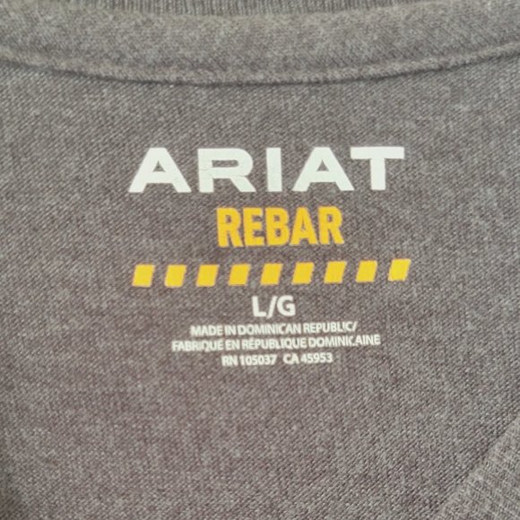 ARIAT Work Men's Gray Long Sleeve T-Shirt Large L - Picture 3 of 3